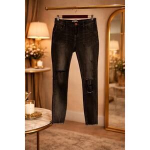 One Teaspoon Freebird II Black Distressed Low Rise Jeans Size 29 Festival Fun